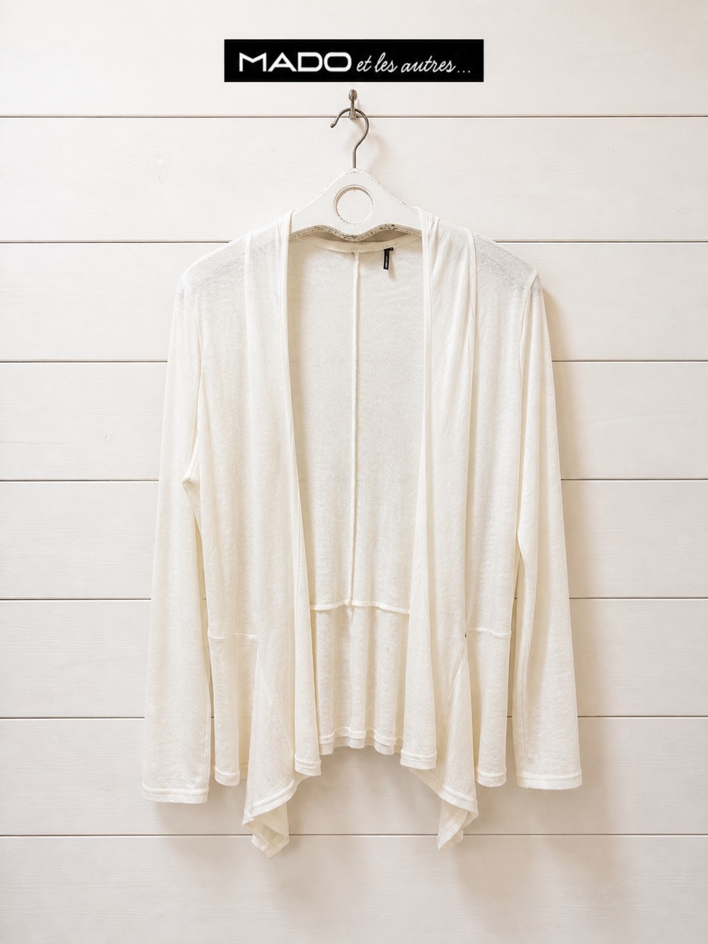MADO ET LES AUTRES White Lightweight Open Front Cardigan Size 3/L